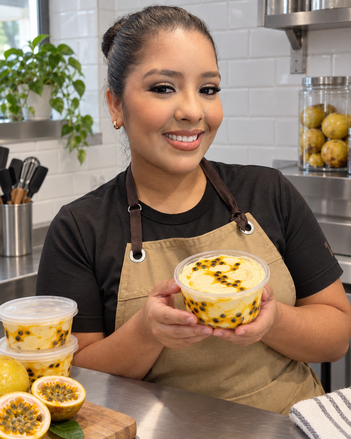 Sorvetes gourmet apresentados pela chef