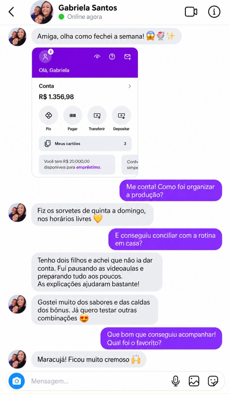 Depoimento de Gabriela Santos sobre o curso de sorvetes gourmet